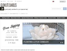 Tablet Screenshot of glowlitecandles.com